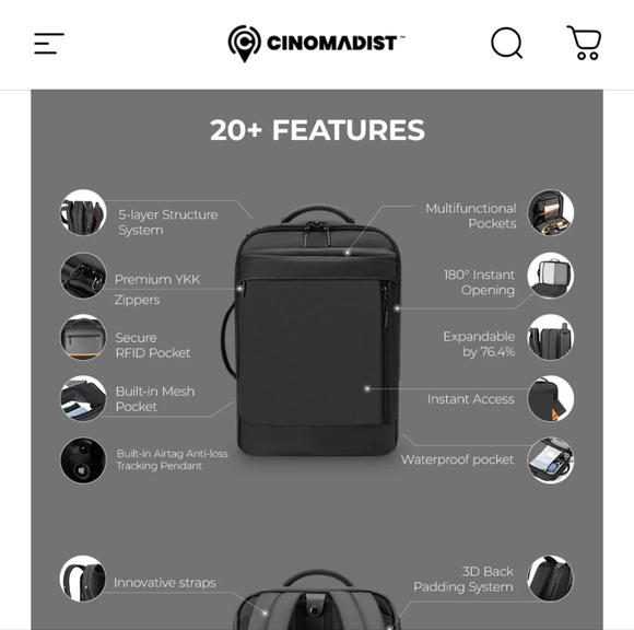 Black Cinomadist Backpack - Picture 11 of 14